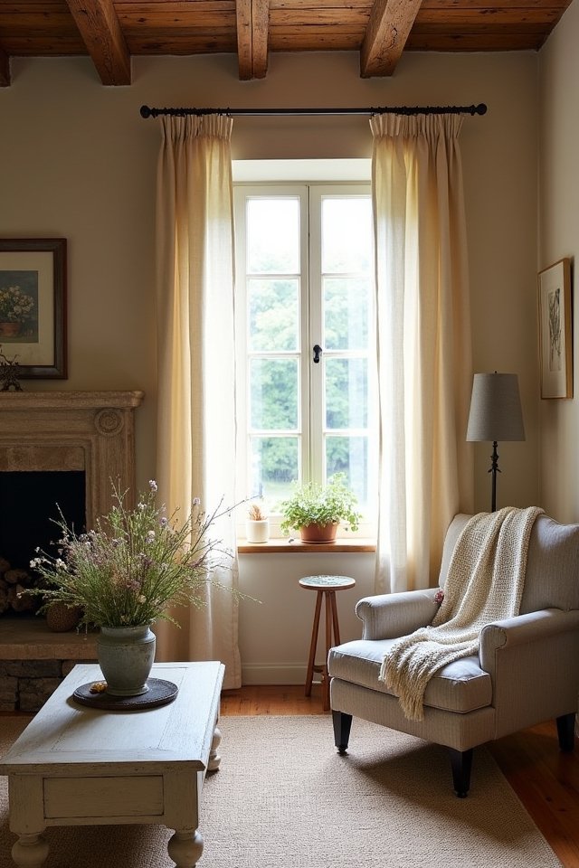 rustic linen curtain charm