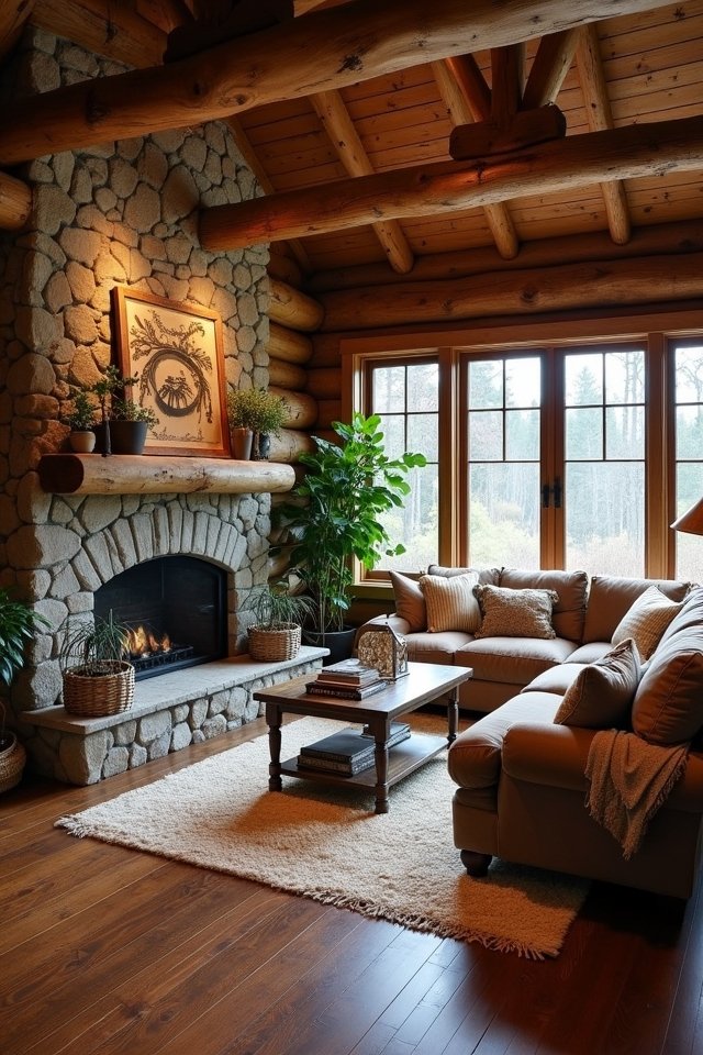 rustic log cabin warmth