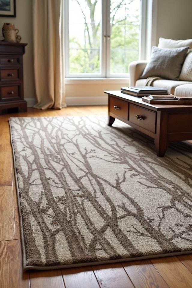 rustic nature inspired decor rug