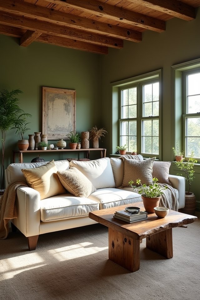rustic olive green tranquility