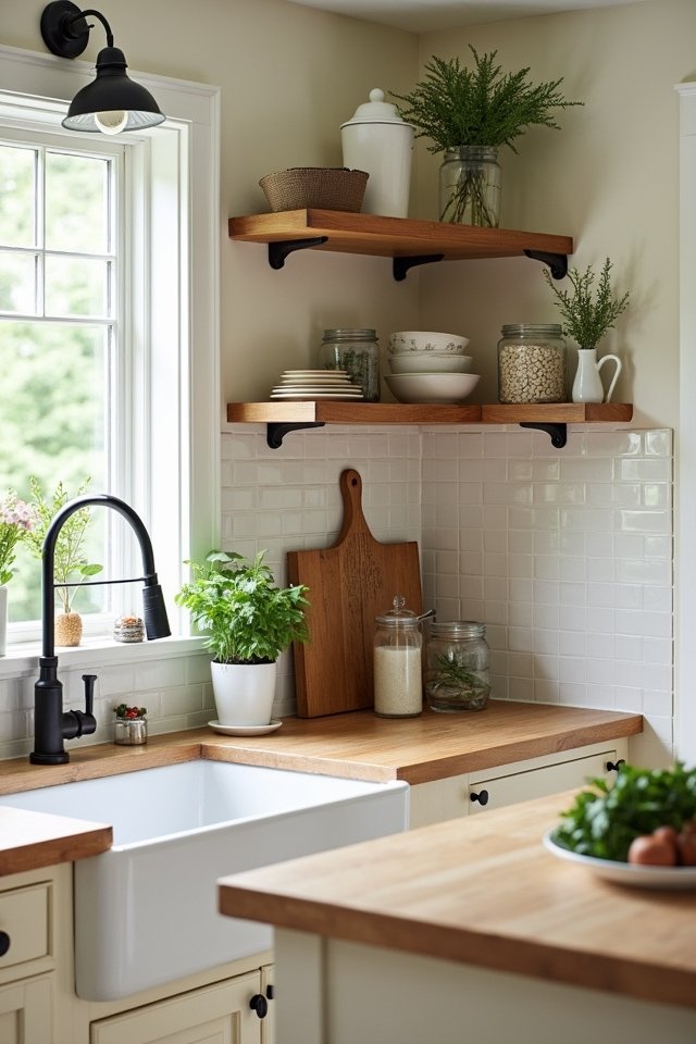 rustic open shelving charm