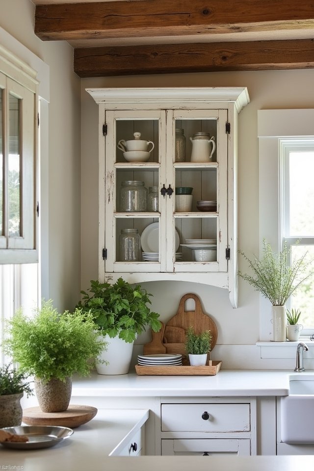 rustic open shelving charm