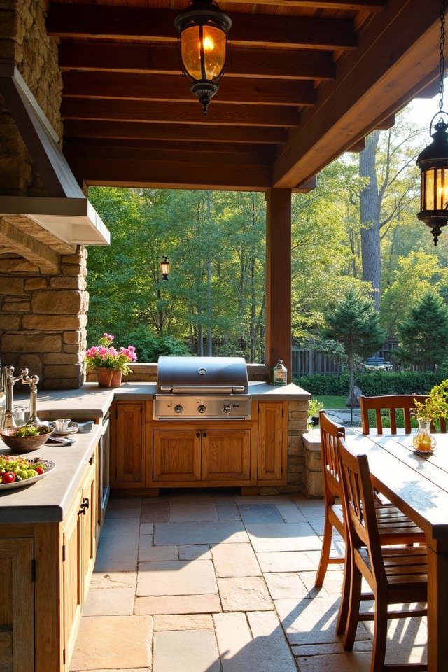 rustic outdoor kitchen charm