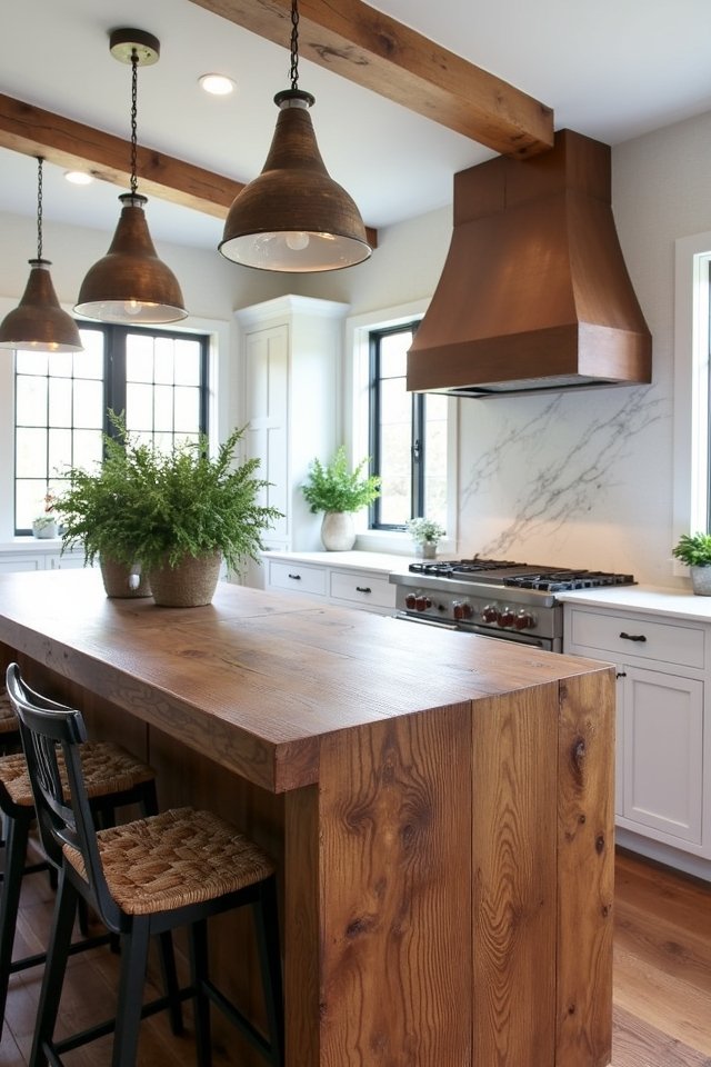 rustic reclaimed wood island