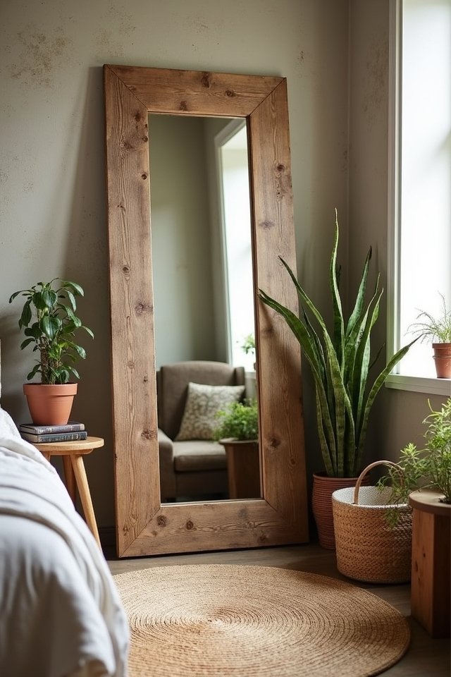 rustic reclaimed wood mirror