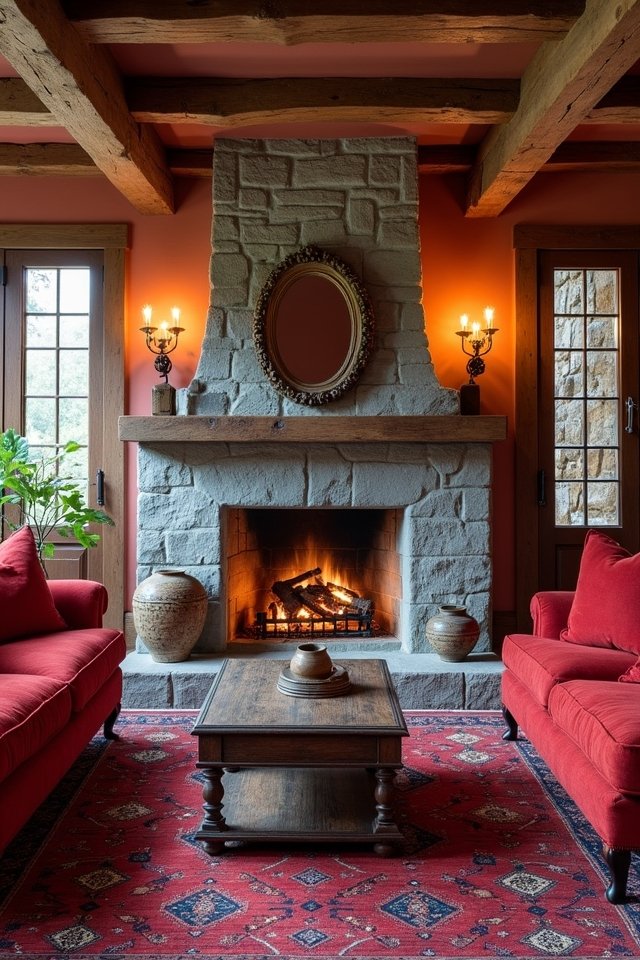 rustic red grey elegance