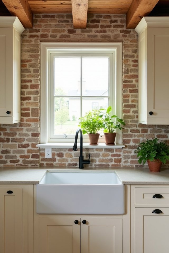 rustic stone and brick accents