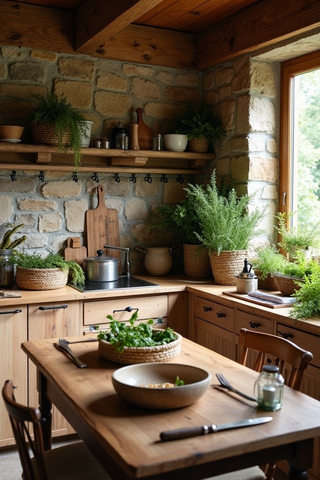 rustic stone kitchen accents