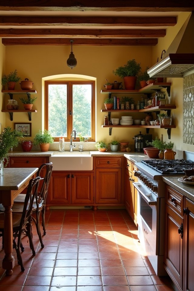 rustic terracotta kitchen tiles