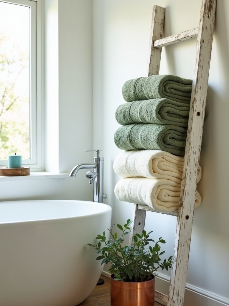 rustic wall mounted towel display