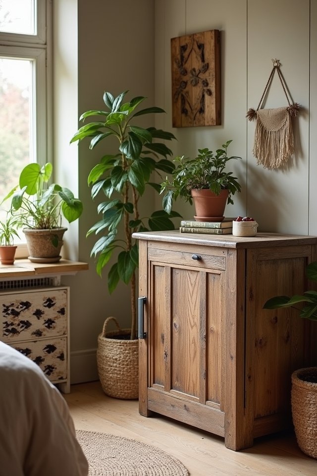 rustic warmth in bedrooms