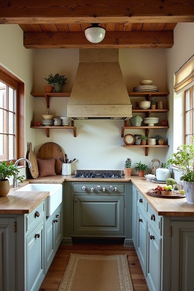 rustic warmth in kitchens