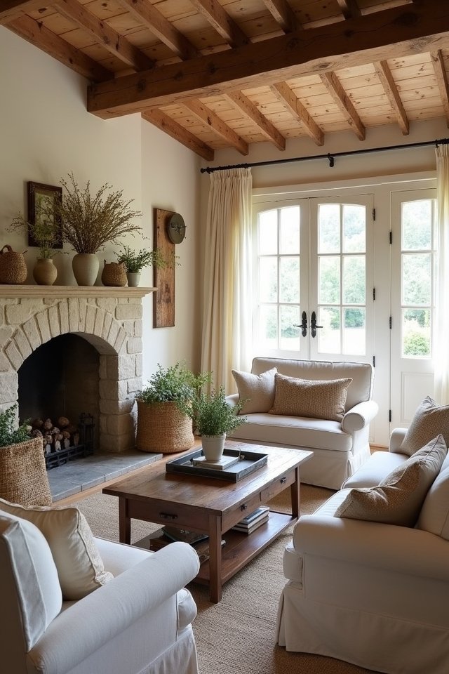 rustic warmth through natural materials