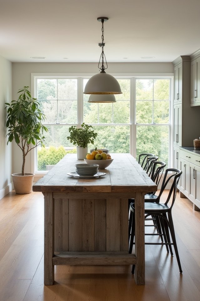 rustic wood dining table
