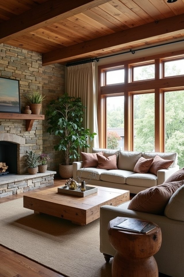 rustic wood enhances warmth