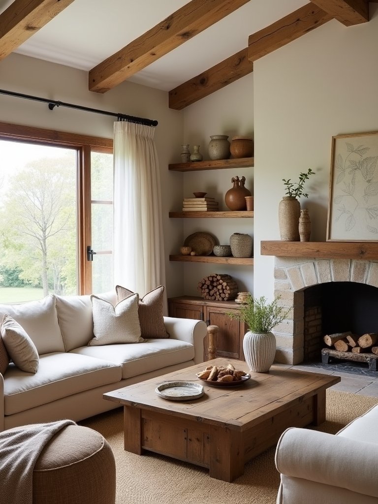 rustic wood for warmth