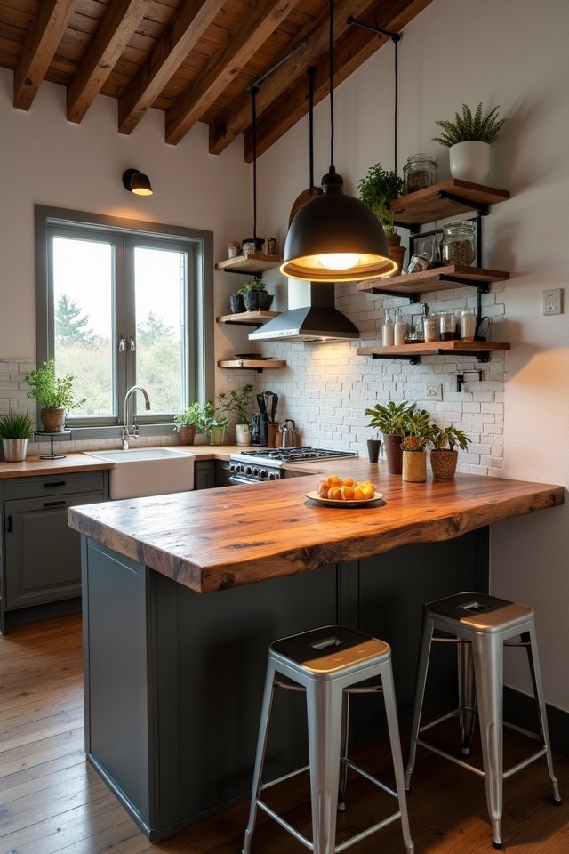 rustic wood industrial accents