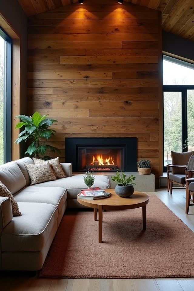 rustic wood paneling warmth