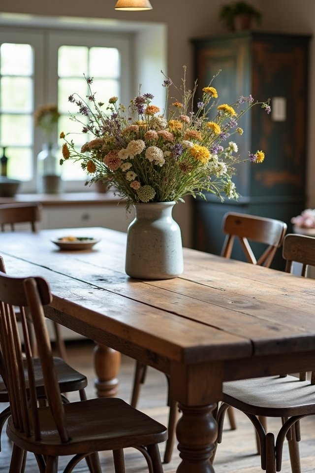 rustic wooden gathering table