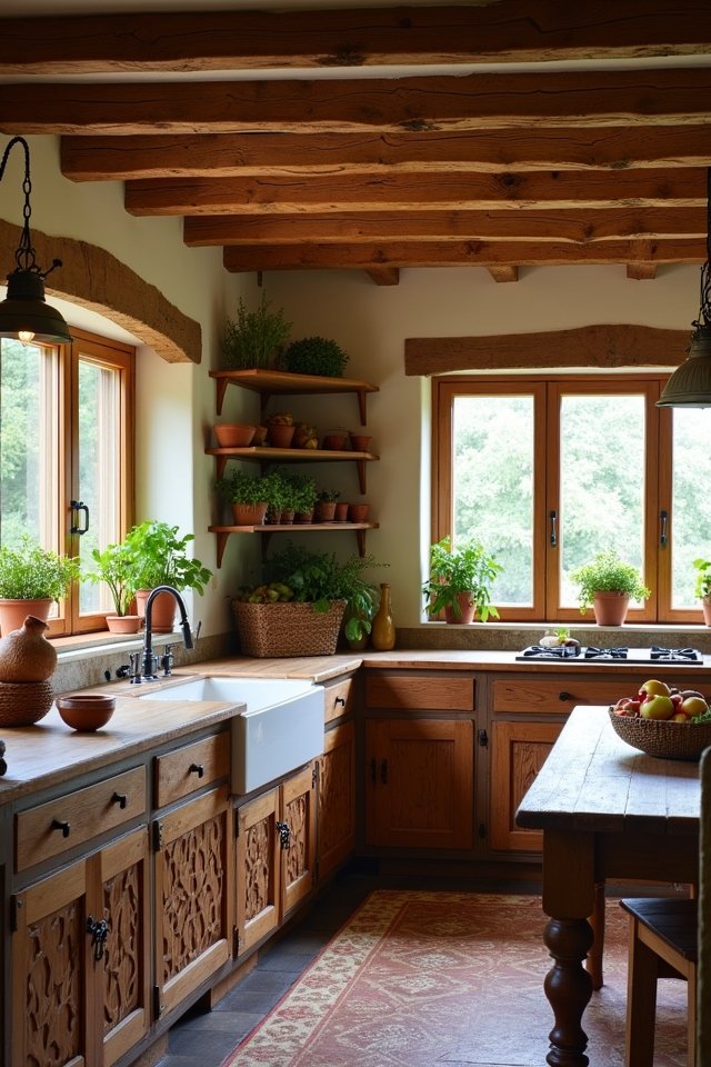 rustic wooden kitchen accents