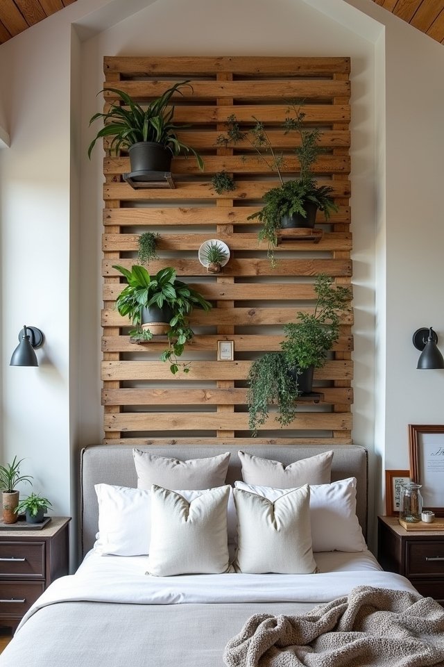 rustic wooden wall display