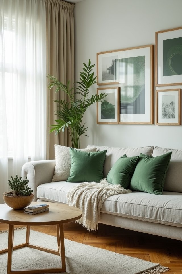 sage and grey gallery wall