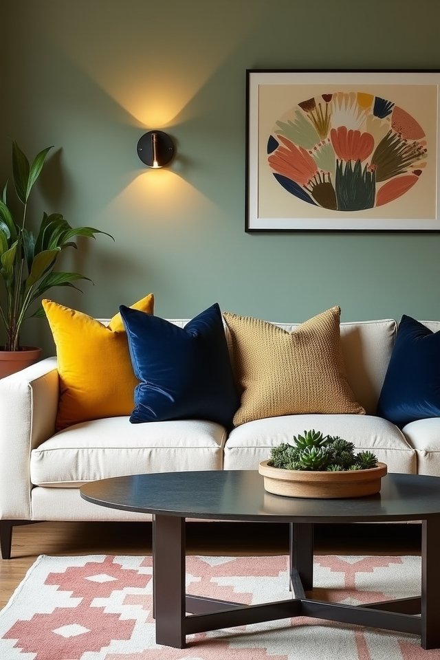 sage green bold decor