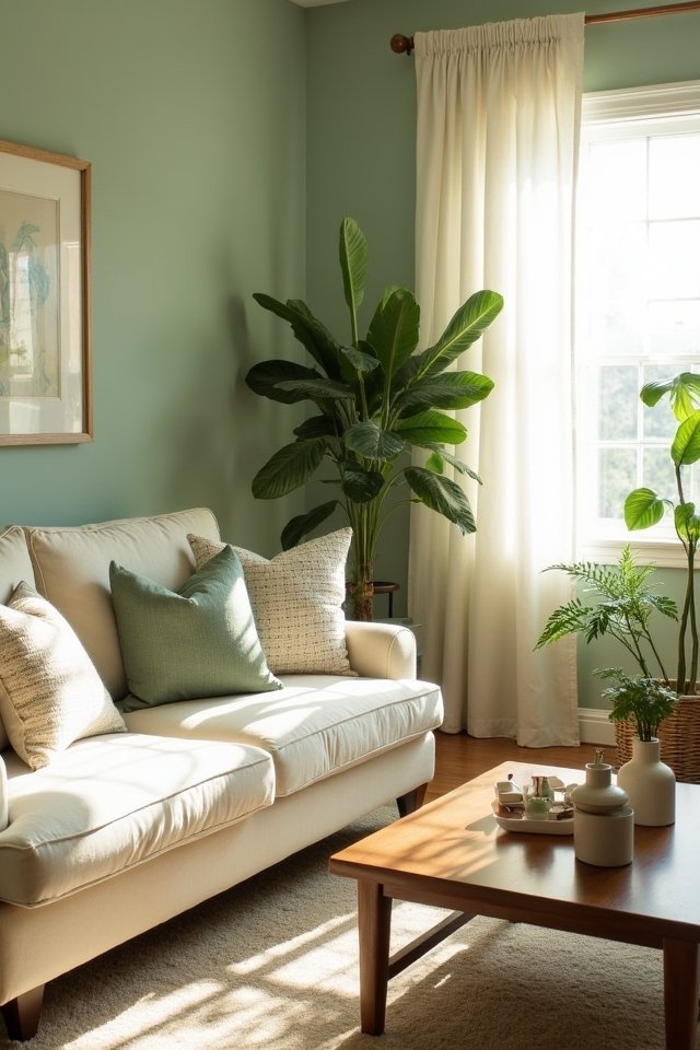 sage green calming interior design