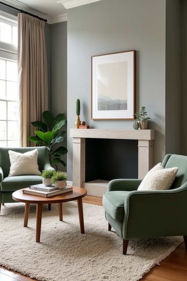 sage green cozy chairs