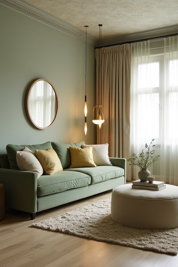 sage green cozy lighting tips
