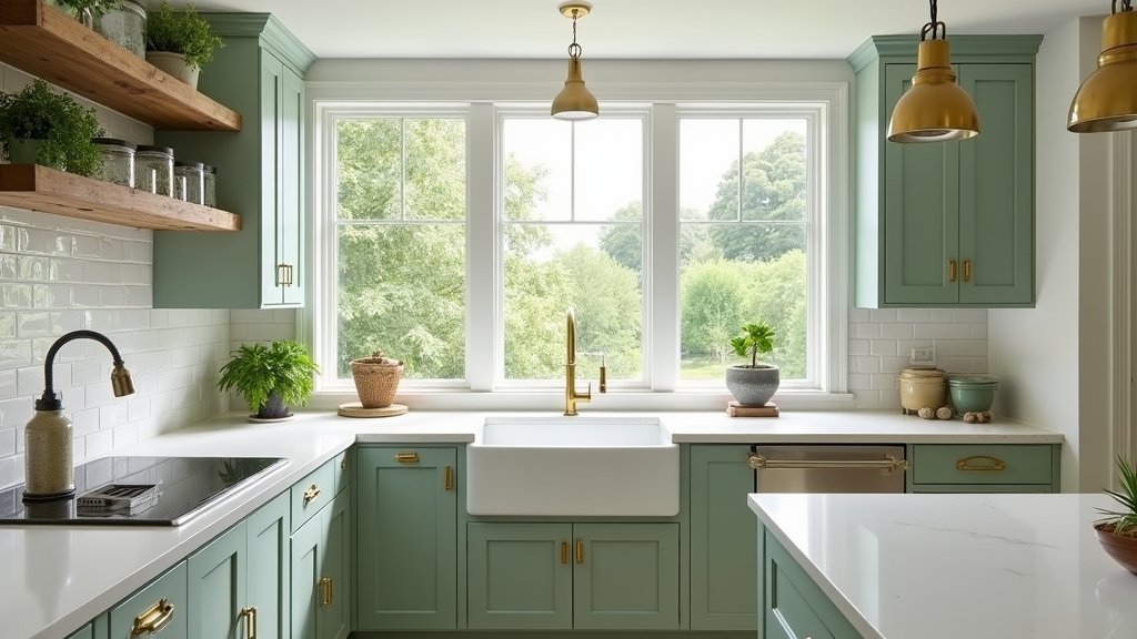 sage green kitchen cabinets