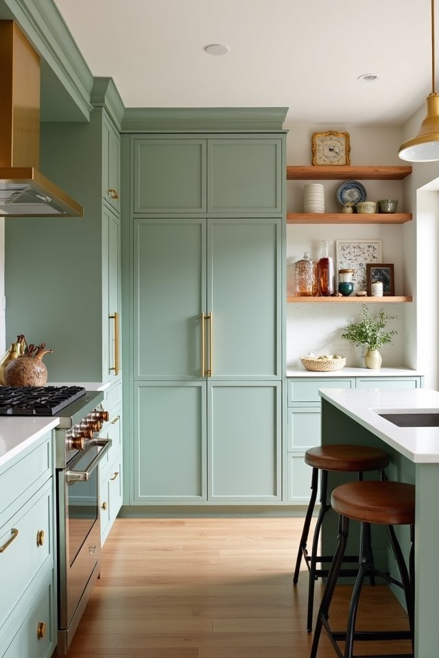 sage green minimalist kitchen design