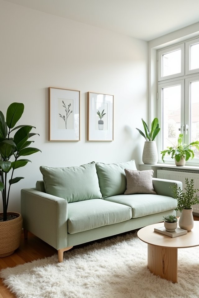 sage green sofa tranquility