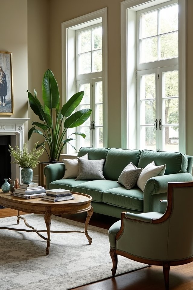 sage green statement furniture