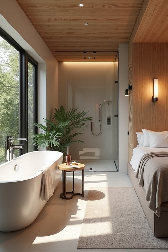 seamless bedroom bathroom integration