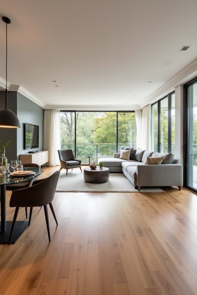 seamless continuous flooring transition
