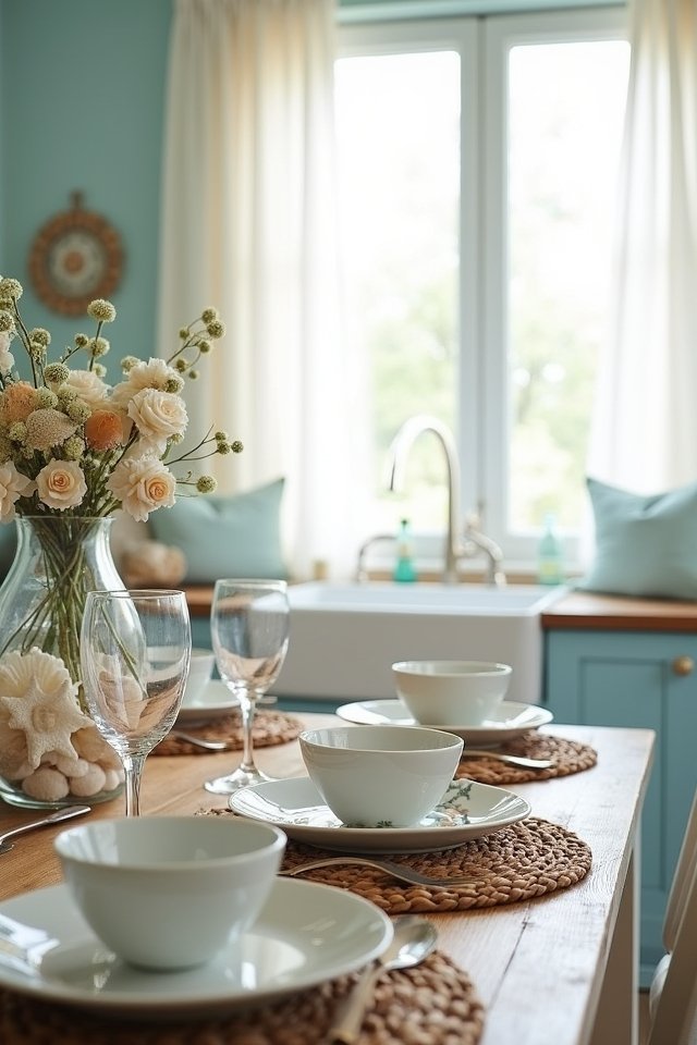 seashell inspired coastal kitchen decor