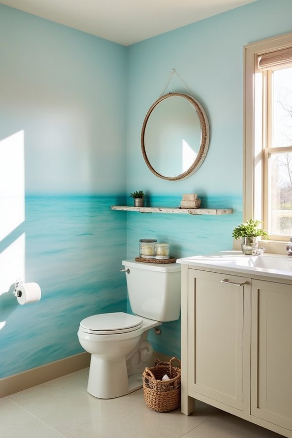 seaside paradise bathroom wallpaper