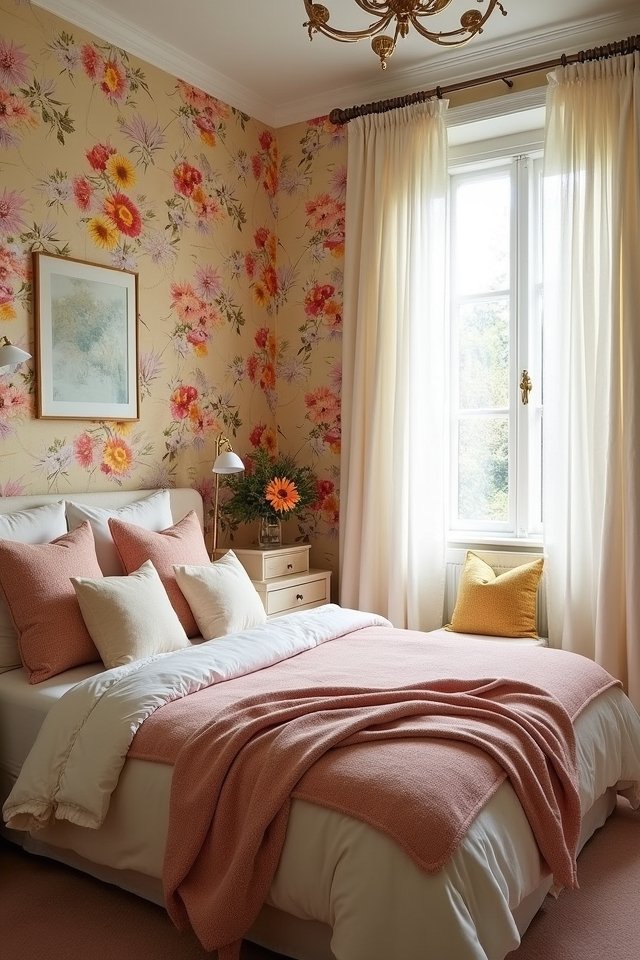 seasonal floral bedroom decor