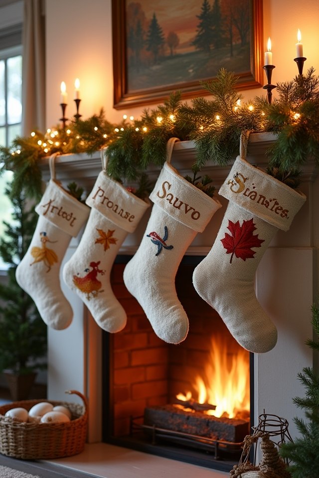 seasonal stockings for joy