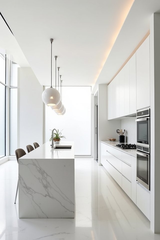 serene all white kitchen oasis
