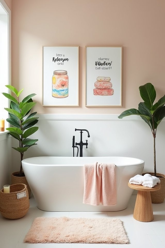serene bathroom relaxation art