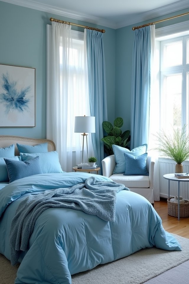 serene blue bedroom layers