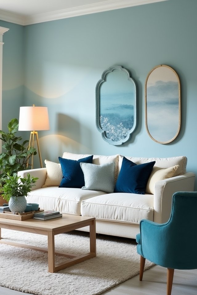 serene blue living room