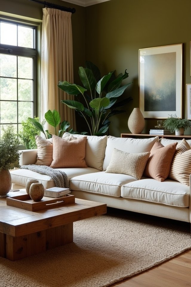 serene earthy olive living