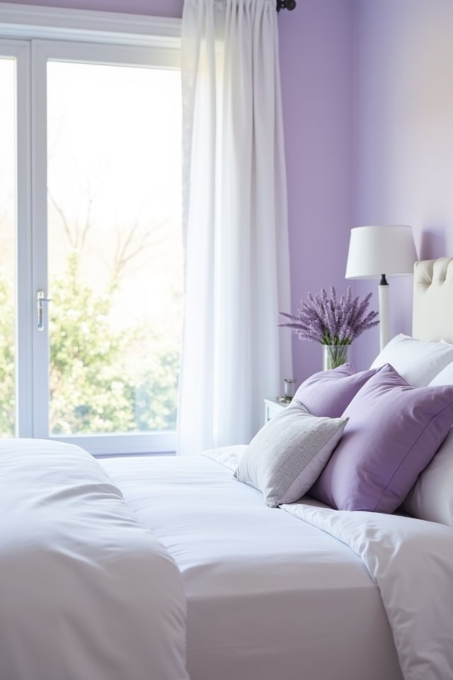 serene lavender and white