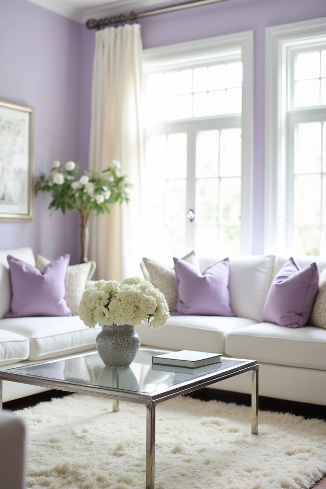 serene lavender living room