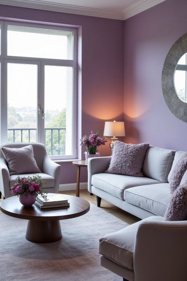 serene lavender living room