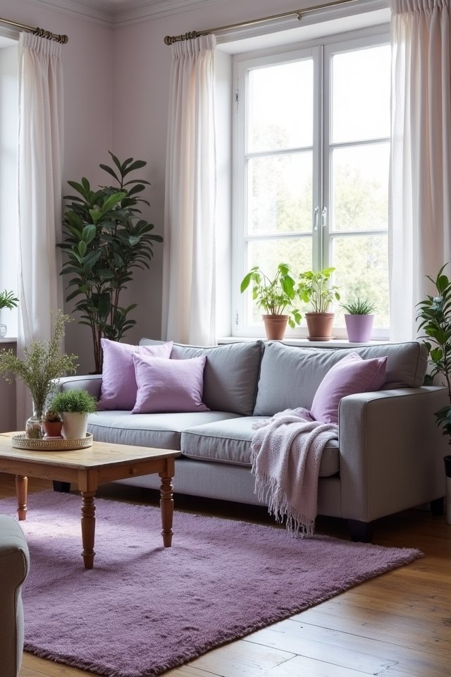 serene lavender living room