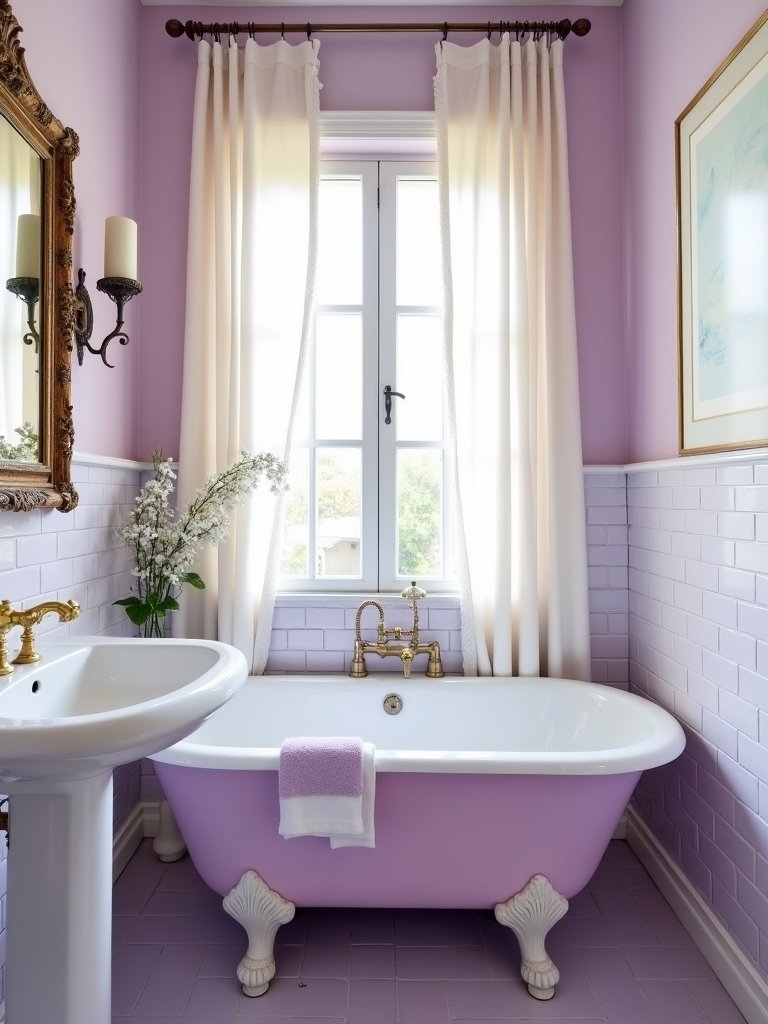 serene lilac bathroom oasis